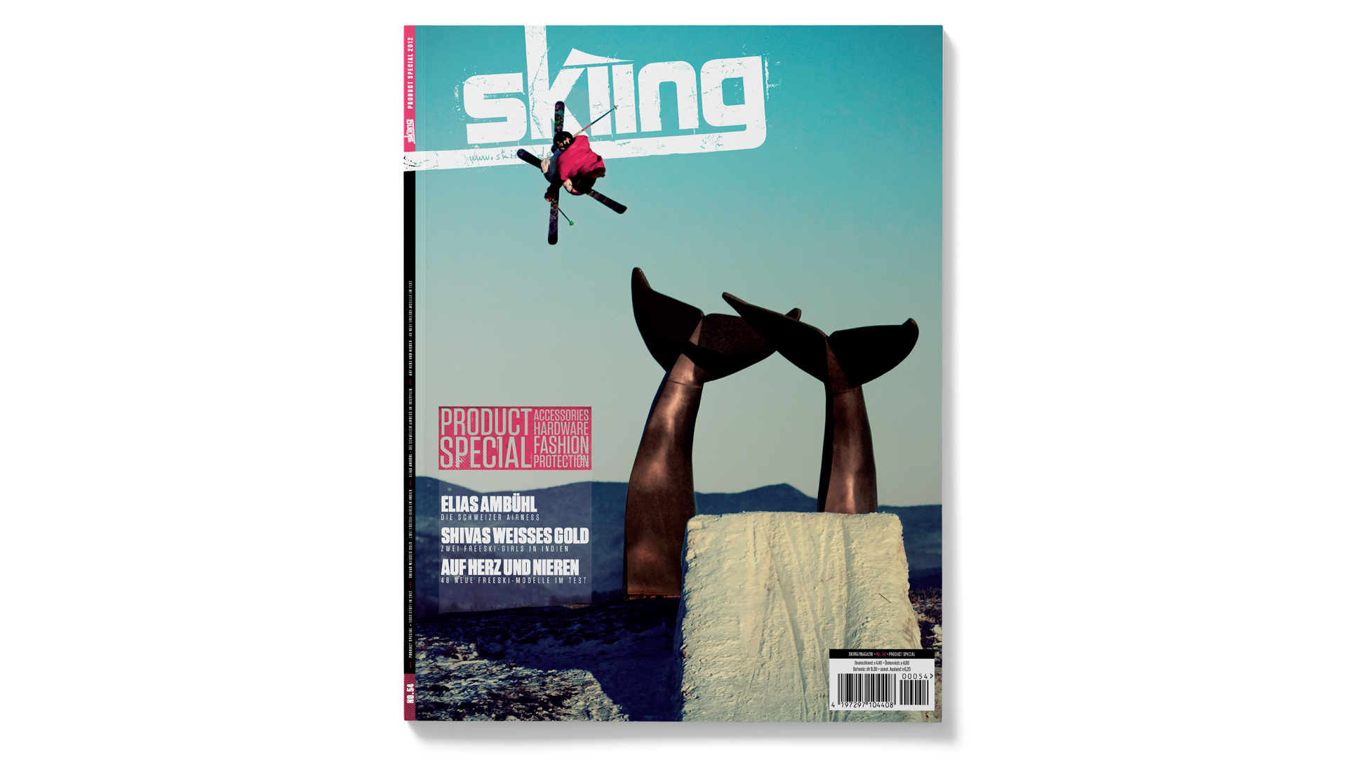 LJ Strenio on the cover of a skiing magazine.