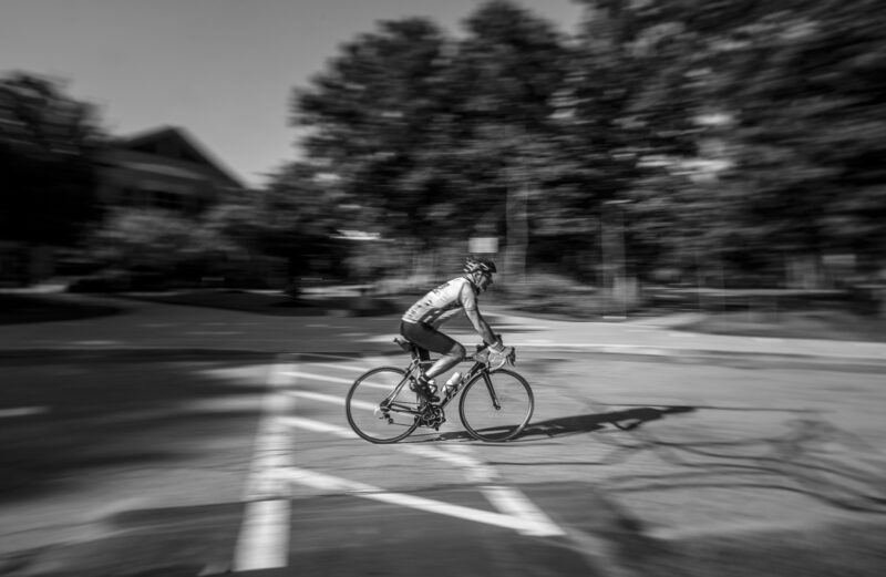 A cyclists participates in the Pan Mass Challenge 2022